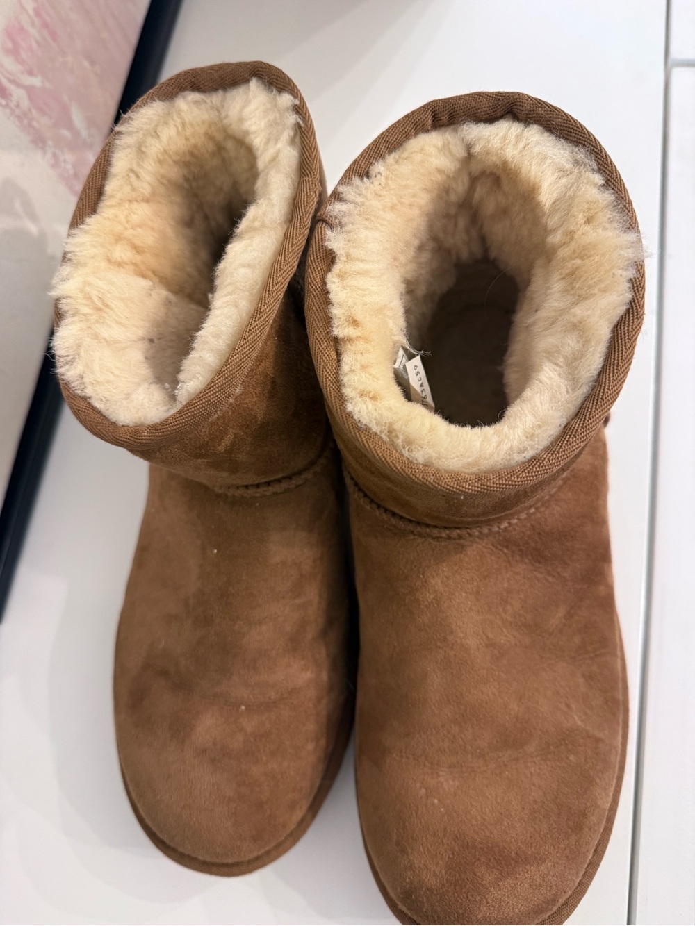 Ugg Classic Mini II Chestnut Suede Shearling-Lined Short Boots - Picture 4 of 9